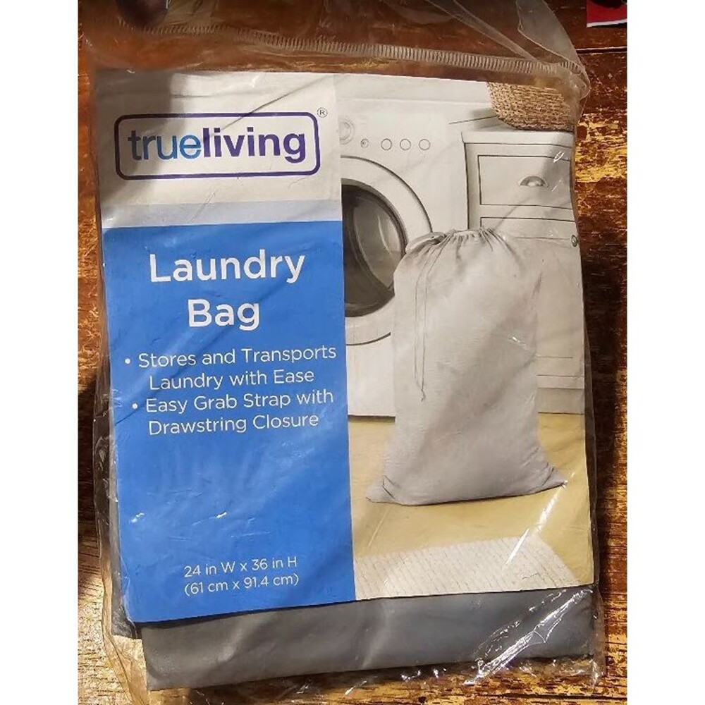 Laundry Bag Drawstring Closure Gray 24x36 Inch NEW